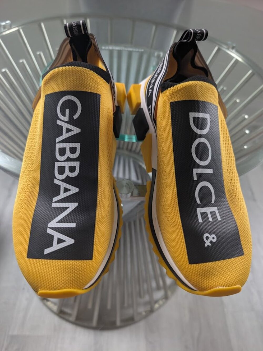 Dolce & Gabbana Sorrento Sneakers Yellow Knit Fabric EUR size 44 Unisex - Picture 4 of 11